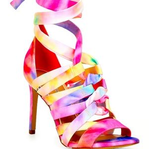 Gianni Bini Abrianna Tie-Dye Lace-Up Sandal Heel